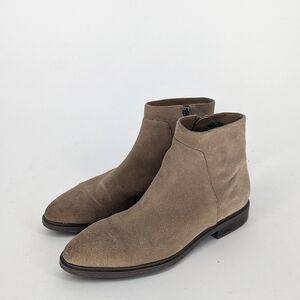 Via Spiga Suede Ankle Bootie Tan 8 almond toe bohemian streetwear western ranch